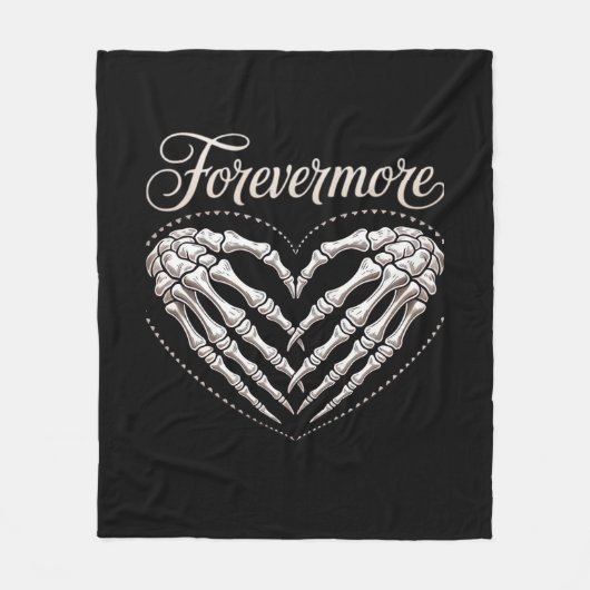よりスケルトンの手ハートゴシックのハロウィーン フリースブランケット (正面)