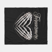 よりスケルトンの手ハートゴシックのハロウィーン フリースブランケット (正面(横))