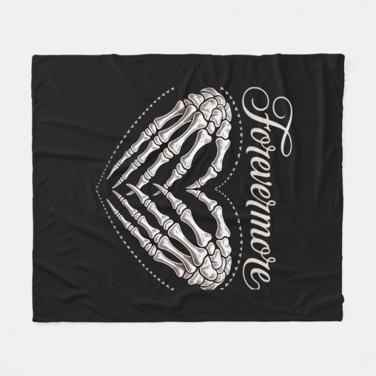 よりスケルトンの手ハートゴシックのハロウィーン フリースブランケット (正面(横))