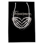 よりスケルトンの手ハートゴシックのハロウィーン ミディアムペーパーバッグ (正面)