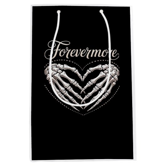 よりスケルトンの手ハートゴシックのハロウィーン ミディアムペーパーバッグ (正面)