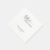 よりモダン良い組合のハートパーソナライズされた結婚の スタンダードカクテルナプキン (角)