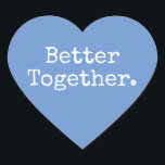 より一緒に愛コーンフラワーブルー ハートシール<br><div class="desc">「Better Together.」というおしゃれなタイポグラフィーのテキストが、コーンフラワーブルーの背景にデザインされた、かわいいハートのステッカーまたは封筒のシール。 クリスマスやバレンタインのギフト、ベビーシャワー、ブライズシャワー、ウェディングファーバー、スモールビジネスの郵便物や、フェスティブなパッケージに最適！ あなたのメールに愛を添えて。 ハッピー・ドルフィン・スタジオであなただけのために独占的にデザインしました。 ご不明な点や商品のご相談は、当店のお問い合わせフォームからどうぞ！</div>