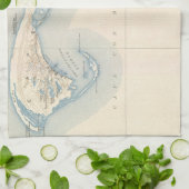 より低いケープコッドのヴィンテージの地図 キッチンタオル (折り畳み)