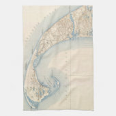 より低いケープコッドのヴィンテージの地図 キッチンタオル (縦)