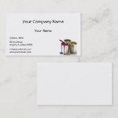 より低いコーナーの赤い緑の黄色のペンキの缶 名刺 (正面/裏面)