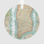 より低いマンハッタンおよびセントラル・パークの旧式な地図 オーナメント (裏面)