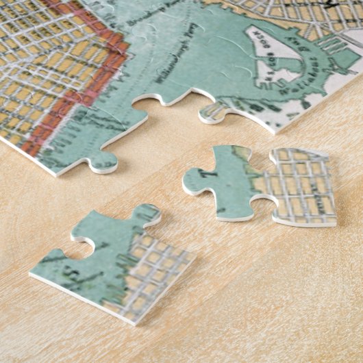 より低いマンハッタンおよびセントラル・パークの旧式な地図 ジグソーパズル (側面)