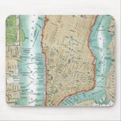 より低いマンハッタンおよびセントラル・パークの旧式な地図 マウスパッド (正面)