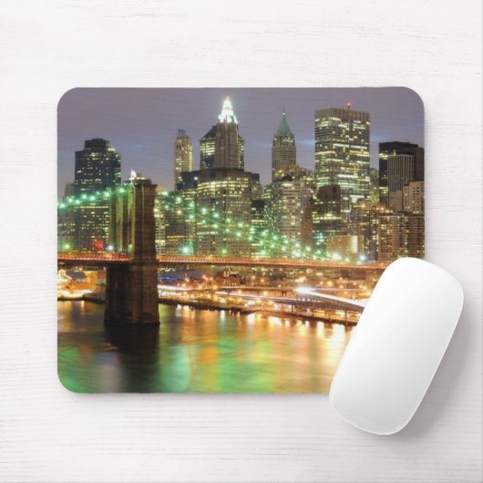 より低いマンハッタンおよびブルックリン橋の眺め マウスパッド (マウス)
