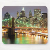 より低いマンハッタンおよびブルックリン橋の眺め マウスパッド (正面)