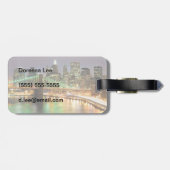 より低いマンハッタンおよびブルックリン橋の眺め ラゲッジタグ (裏面横)