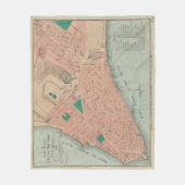より低いマンハッタン(1776年)のヴィンテージの地図 フリースブランケット (正面)