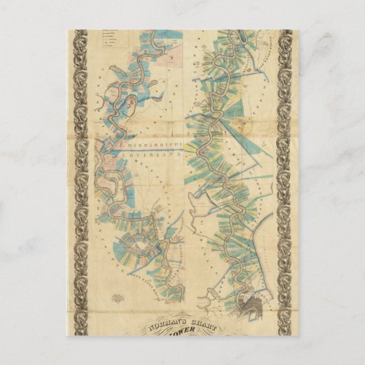 より低いミシシッピー川の図表 ポストカード (正面)