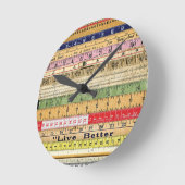 より優れた支配者がルールを決めるカラフルスクラップブック作りの掘り下げ ラウンド壁時計 (傾斜)