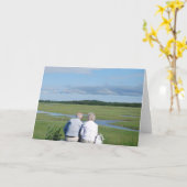 より古いカップルの挨拶状 カード (黄色い花)