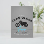 より古いバイクもしくは自転車に乗る人年 カード (スタンド正面)