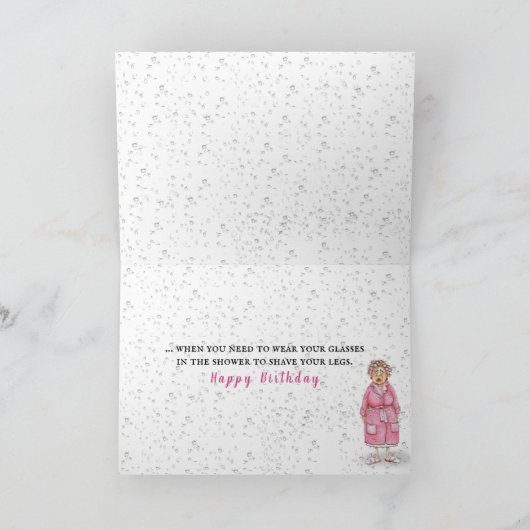 より古い誕生日眼球および水低下を得ること カード (内部)