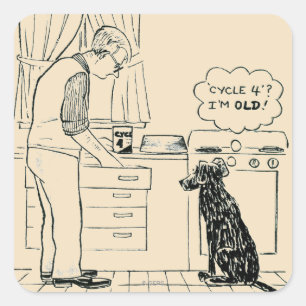 より古くなっている犬 スクエアシール