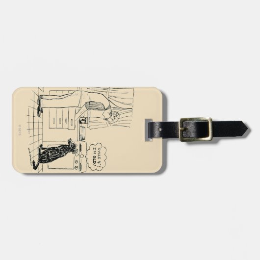 より古くなっている犬 ラゲッジタグ (正面横)