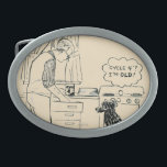 より古くなっている犬 卵形バックル<br><div class="desc">芸術家: ニックDownes |周期4か。 私は古いです!</div>