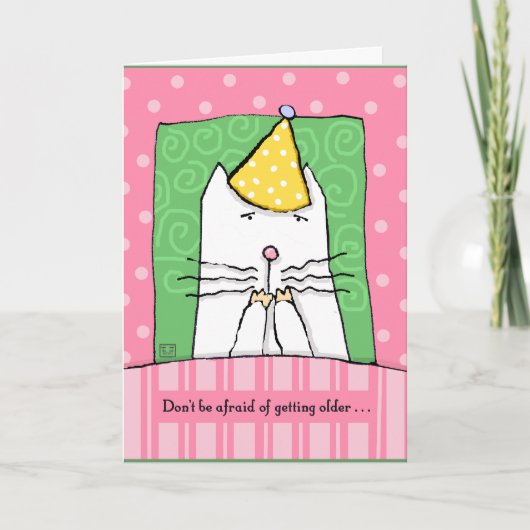 より古くの猫、ハッピーバースデーなる誕生日 カード (正面)