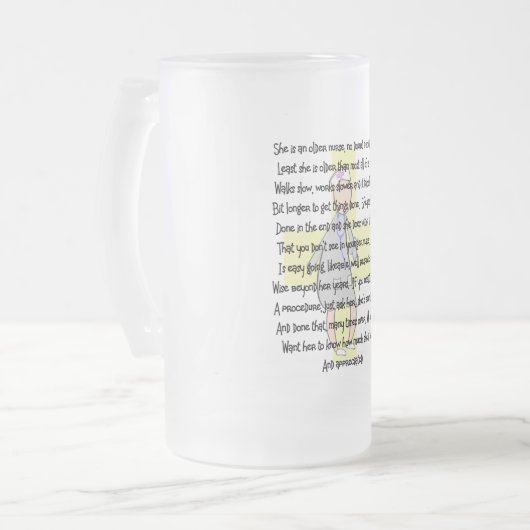 より古く及び内気なナース---感謝のギフト フロストグラスビールジョッキ (正面左)