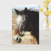 より古く、より賢くなること-カウボーイのParenting カード (黄色い花)