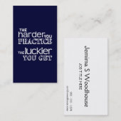 より堅いの練習、より幸運になります 名刺 (正面/裏面)