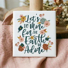 より多くのことを地球のために私たちは愛するフローラデザイン 缶バッジ