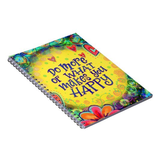 より多くのことを行うと幸せなおもしろいインスピレーション ノートブック (右側)