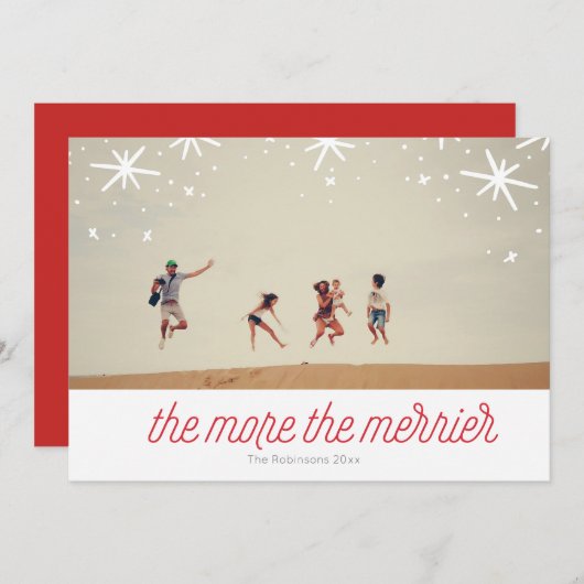 より多くのよりメリーな休日のクリスマスの写真 シーズンカード (正面/裏面)