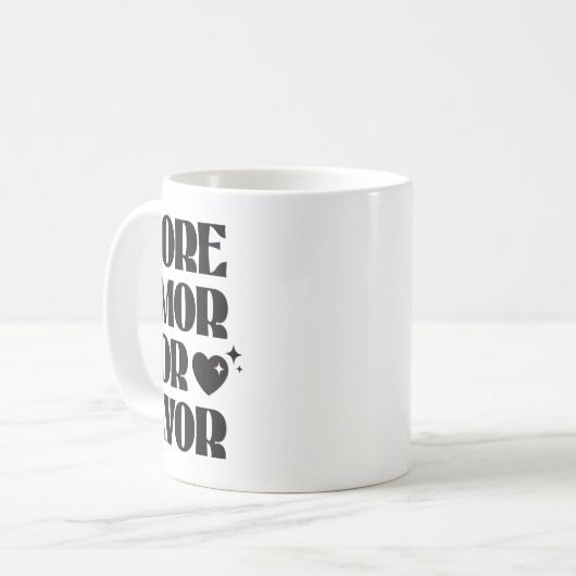 より多くのアモールポー好意レトロラブバレンタイン美学 コーヒーマグカップ (正面左)