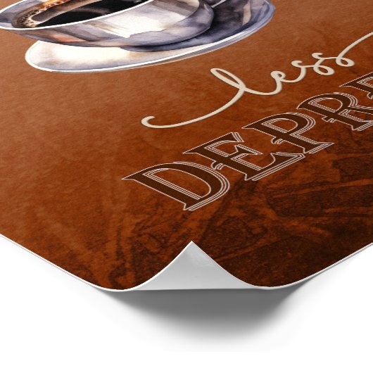 より多くのエスプレッソ少なくうつ素朴のポおもしろいスター ポスター (角)