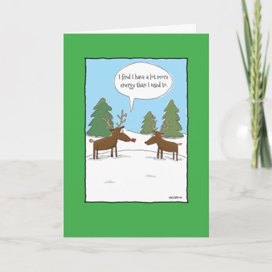 より多くのエネルギークリスマスの冗談の挨拶状 シーズンカード (正面)