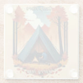 より多くのキャンプ、心配の少ない ガラスコースター (裏面)