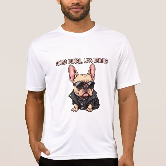 より多くのギター、より少ないドラマ Tシャツ (正面)