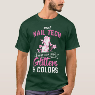 より多くのグリッターカラーネイルサロン爪、 ネイル技術 Tシャツ
