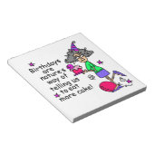 より多くのケーキの誕生日のユーモアを食べて下さい ノートパッド (アングル)