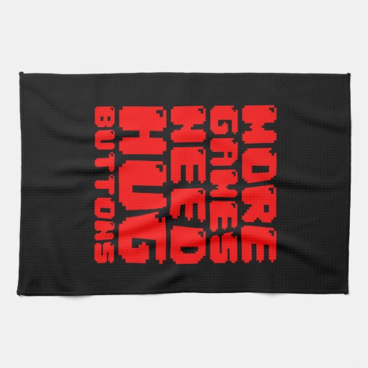 より多くのゲームはハグボタンが必要 キッチンタオル (横)