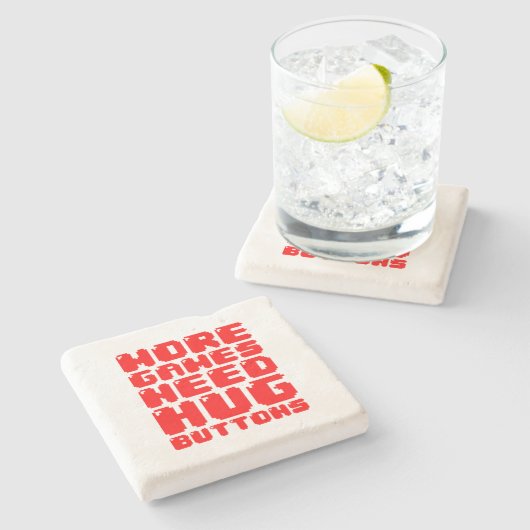 より多くのゲームはハグボタンが必要 ストーンコースター (横)