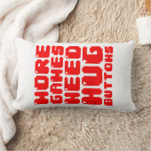 より多くのゲームはハグボタンが必要 ランバークッション (ブランケット)