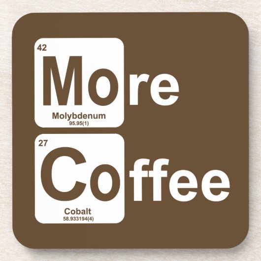 より多くのコーヒー周期表 コースター (正面)