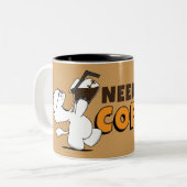 より多くのコーヒー・マグを必要として下さい ツートーンマグカップ (正面左)