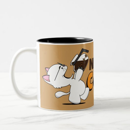 より多くのコーヒー・マグを必要として下さい ツートーンマグカップ (左)