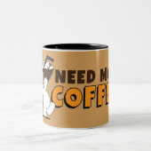 より多くのコーヒー・マグを必要として下さい ツートーンマグカップ (中央)