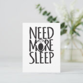 より多くのスリープ白黒引用文はがき ポストカード (スタンド正面)