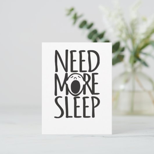 より多くのスリープ白黒引用文はがき ポストカード (スタンド正面)