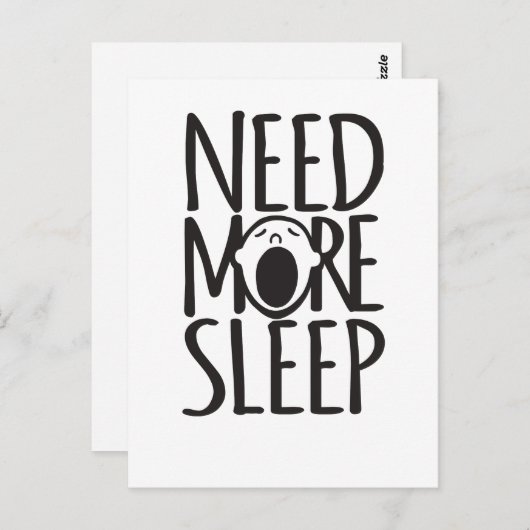 より多くのスリープ白黒引用文はがき ポストカード (正面/裏面)