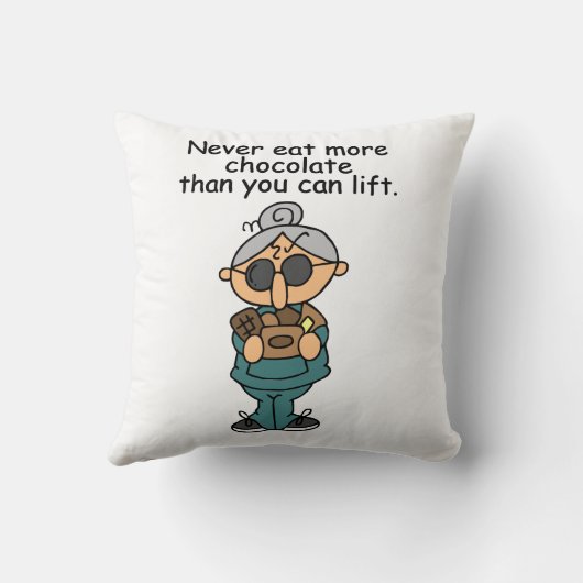 より多くのチョコレートのユーモア クッション (裏面)
